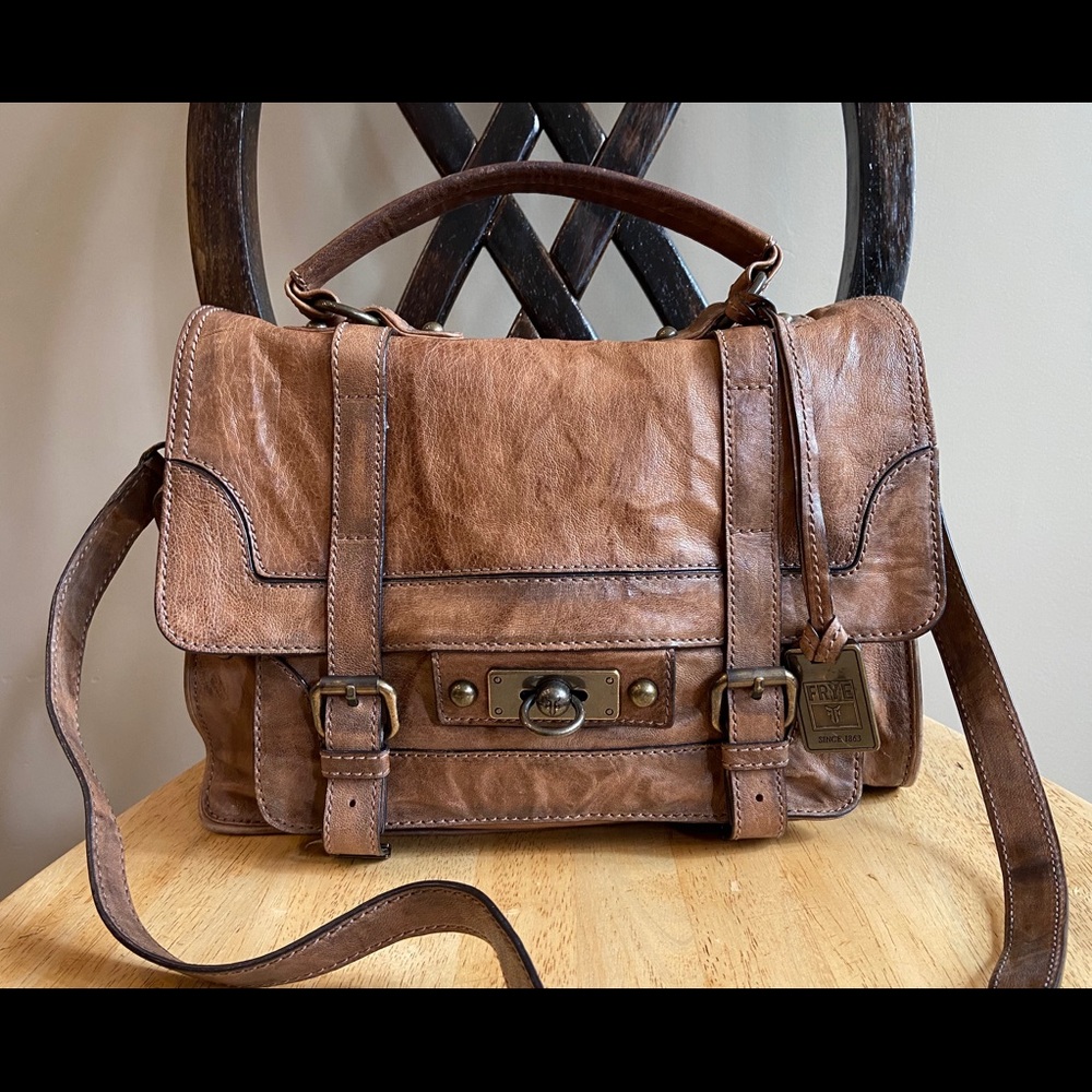 Frye Cameron Rustic Brown Messenger Satchel
